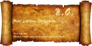 Marjanov Orgona névjegykártya